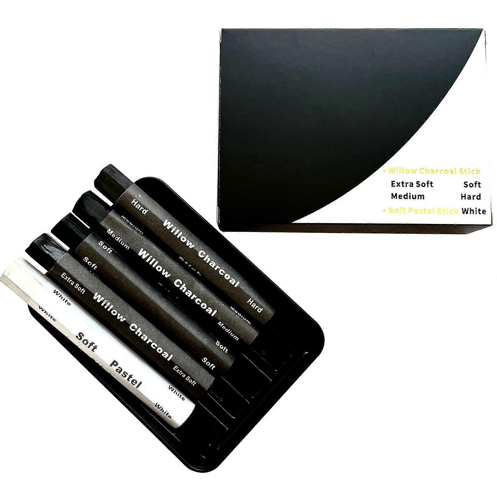 Charcoal Sticks for Sketching Charcoal Pencils Set Water Soluble Charcoal Strips Charcoal Drawing Set Multicolor