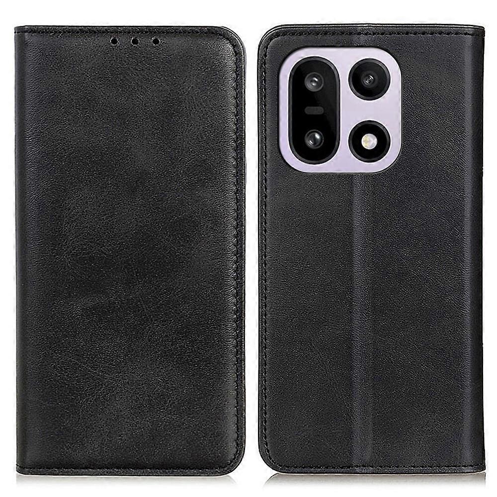 Étui portefeuille à rabat en cuir fendu compatible avec le OnePlus 15 5G