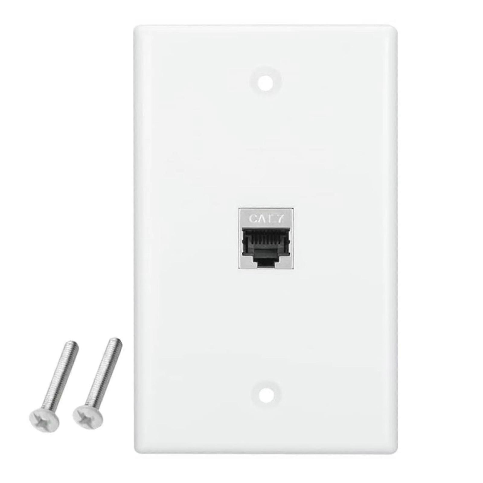 Cat7 wall plate for ethernet networks - single gang design