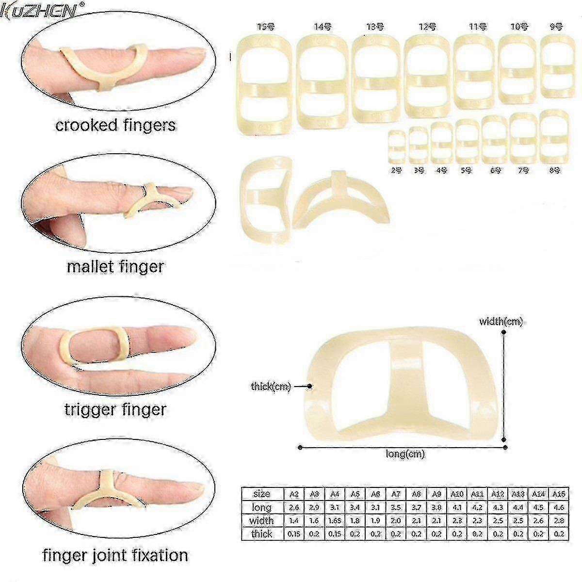 Adjustable finger splint for broken joint stabilization - 14pcs set