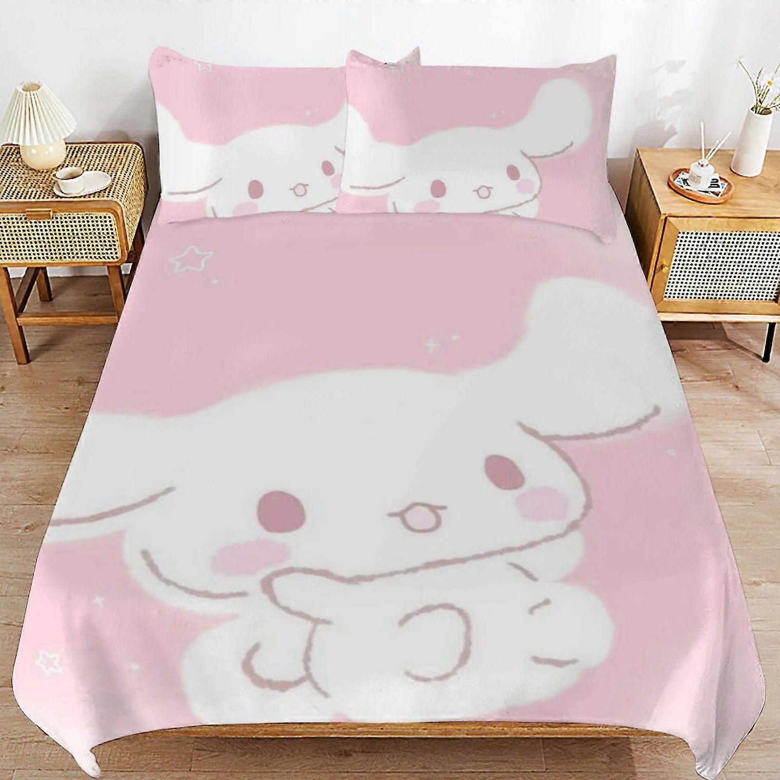 A64 CINNAMOROLL Smooth Fabric Durable Zipper Comfortable Texture Machine Washable Duvet Cover Sets for Bed N64