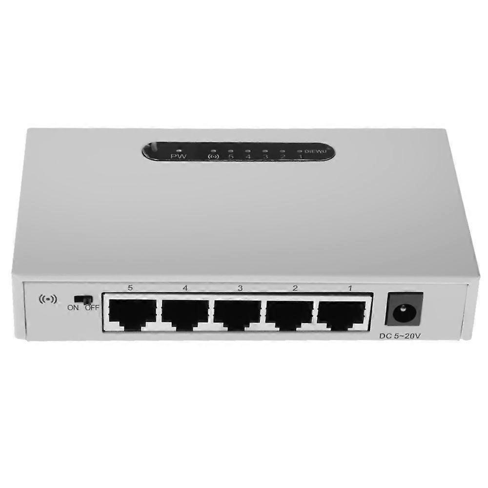 5port 10/100m Fast Desktop Network Switch Ethernet Switch Lan Adapter Weiß