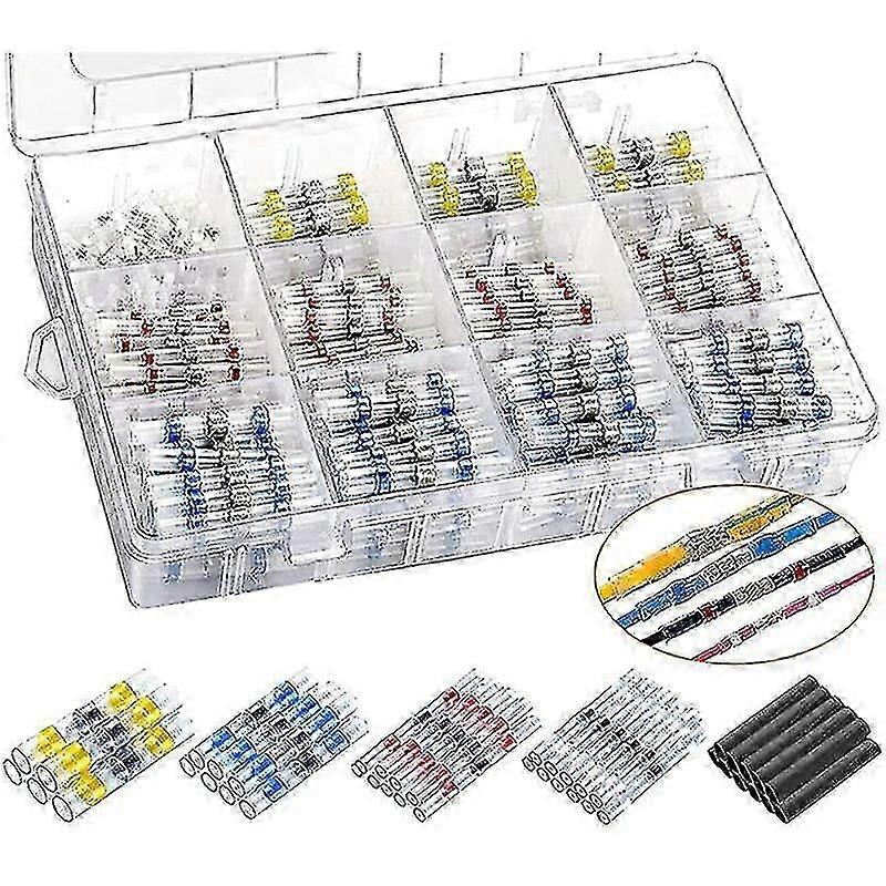 500Pcs Solder Joint Wire Connector - Shrink Solder Butt Connectors - Solder Connector Kits - Insulated Waterproof Wire Terminals for A