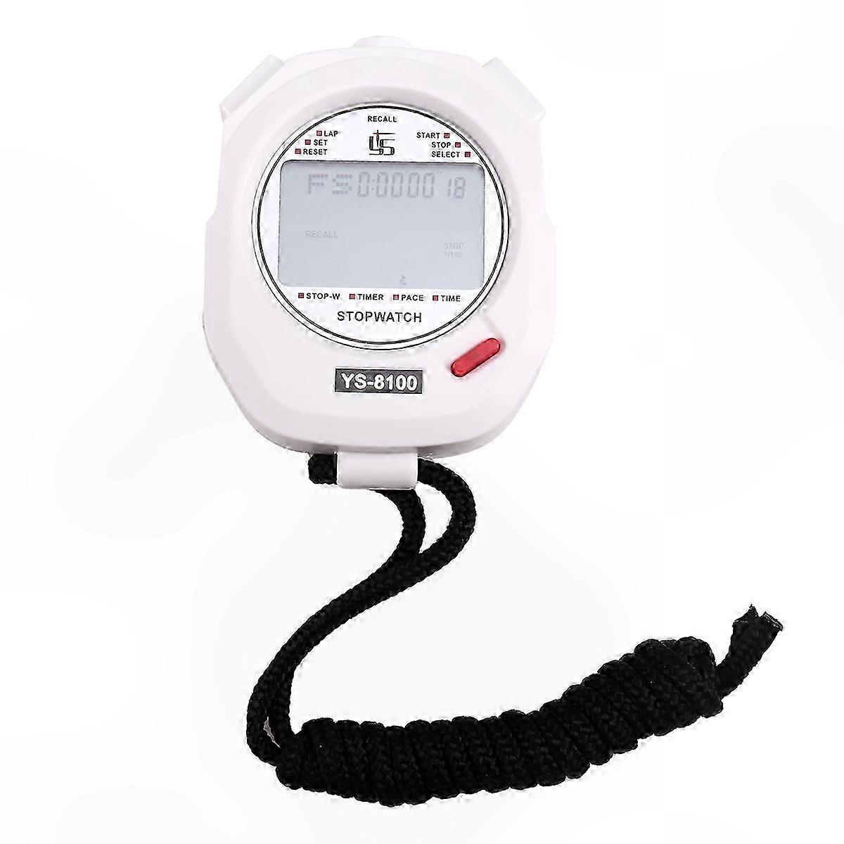 Digital Chronometer Timer for Training and Stopwatch Activities in White
