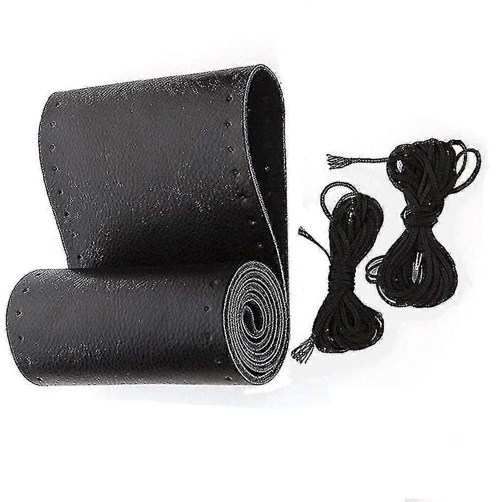 Universal Auto Lenkradabdeckung Echtes Leder Stich auf Wrap