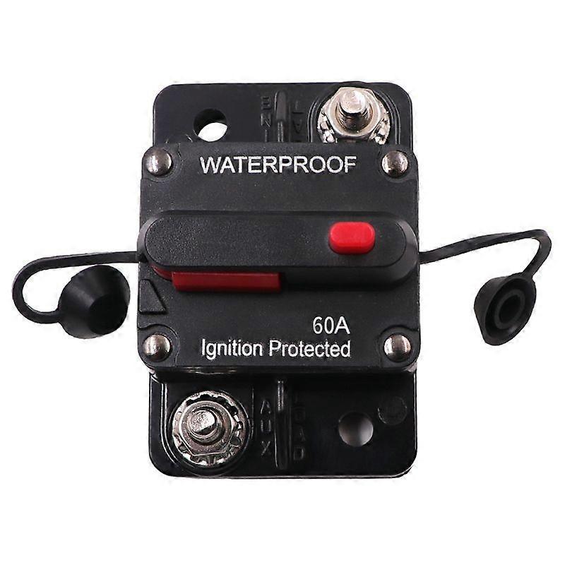 Circuit Breaker for Boat Trolling with Manual Reset,Water Proof,12V- 48V DC (Surface Mount-60A)(1pc