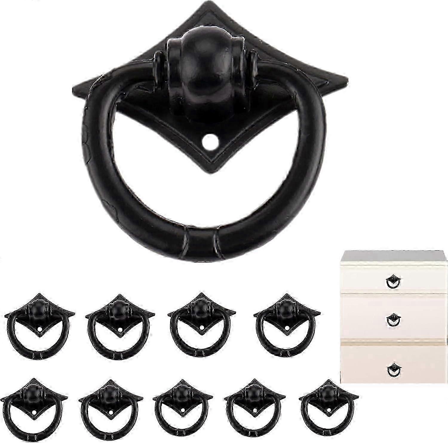 10pcs Vintage Cabinet Pull Handles Door Cupboard Closet knobs with Screws Simple Style Retro