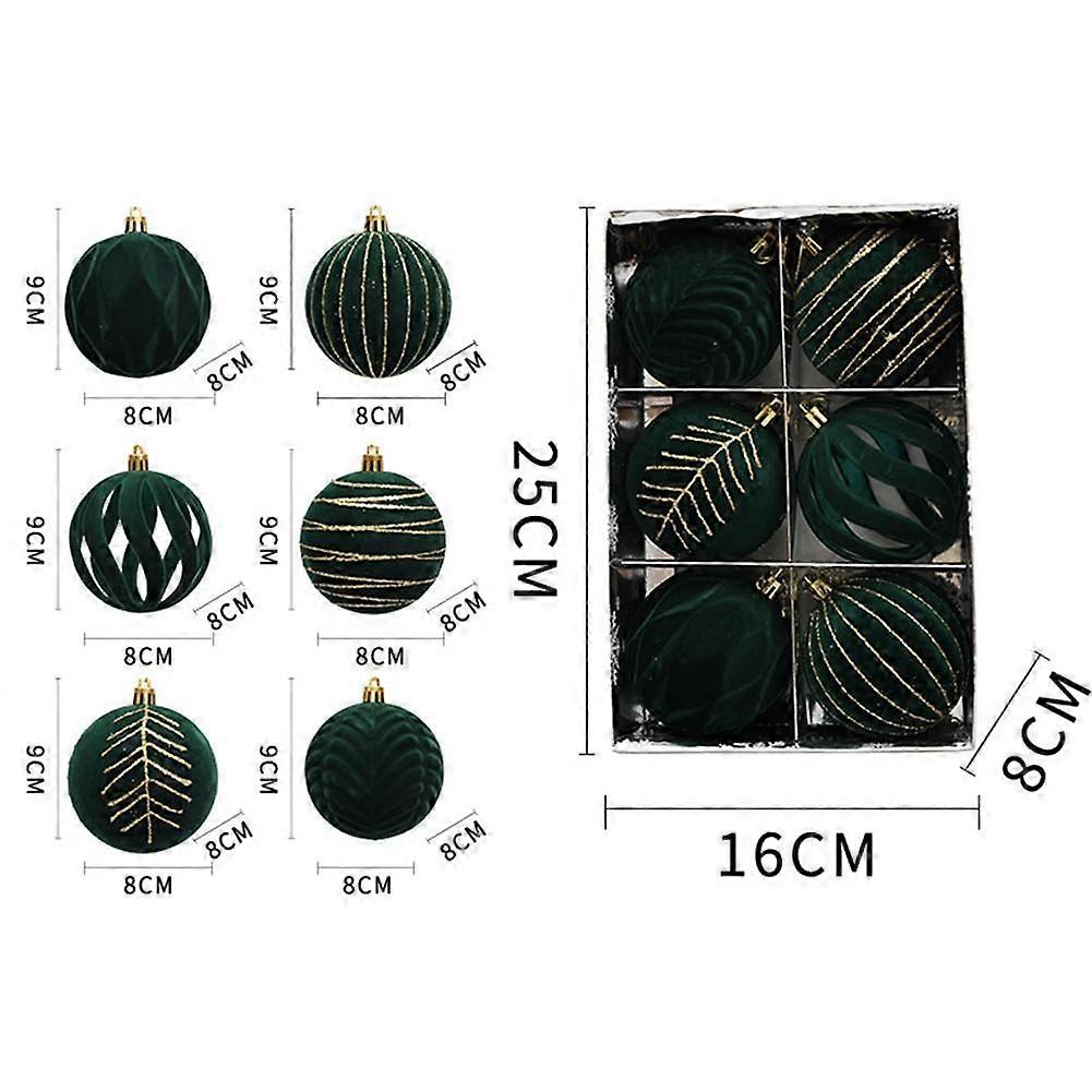 Create Festive Atmosphere with 8cm Wine Red Green Christmas Balls Set