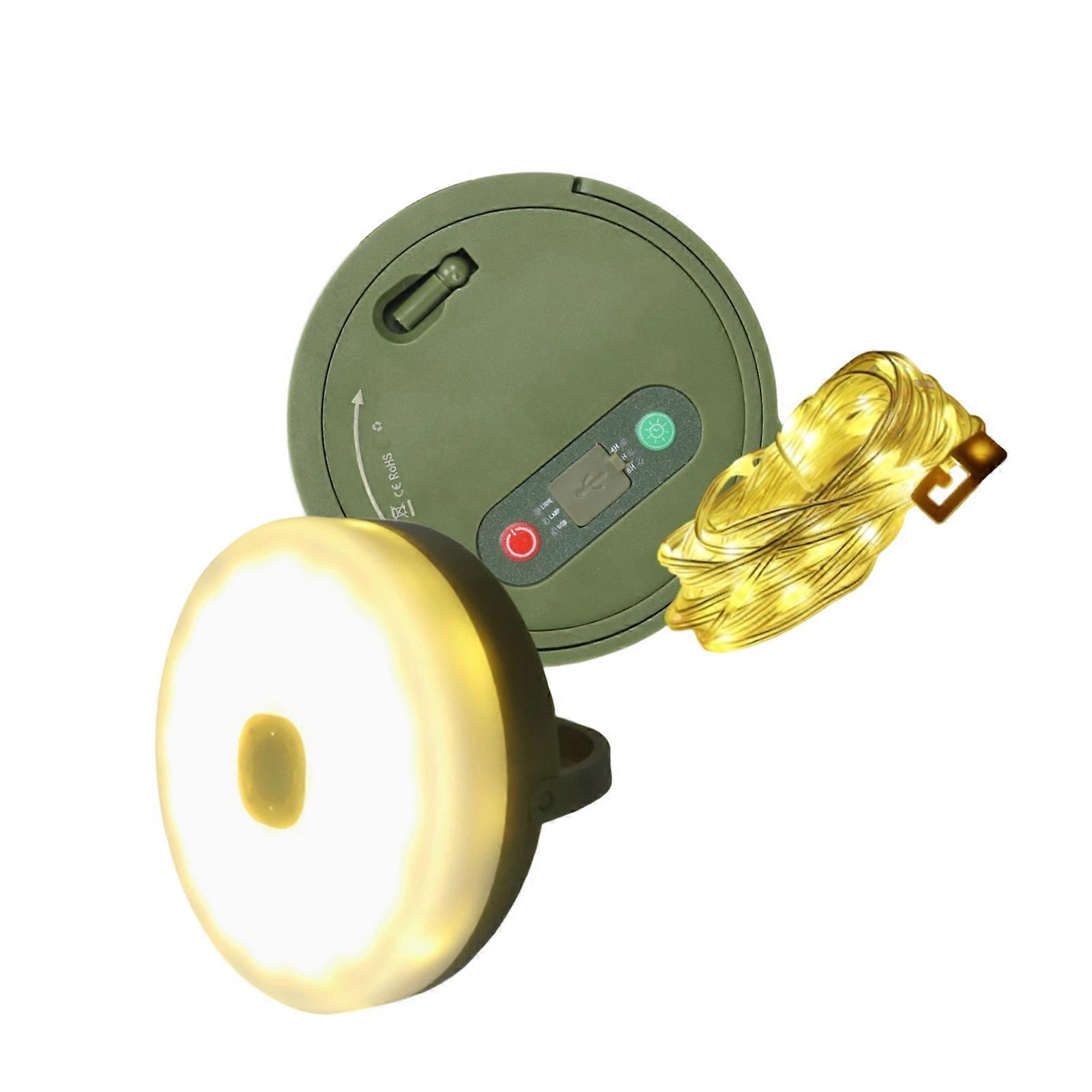 Camping String Lights Portable Rechargeable LED String Lights Decorative Lamp for Hiking Travel Tent Yard Garden Multicolor