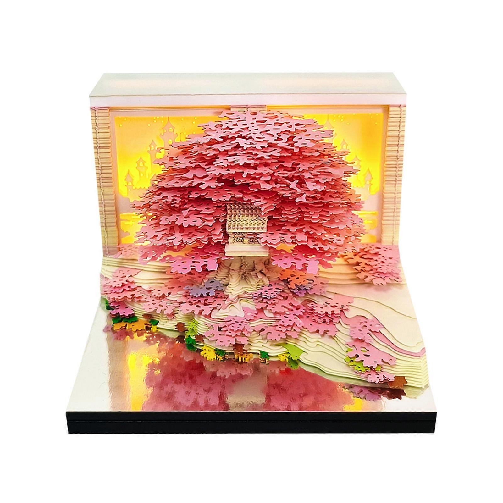 Additional twenty twenty six Weekly Desk Calendar Press Button Toss Blossomy Treehouse Creation Note Pad Gift Concept  pink