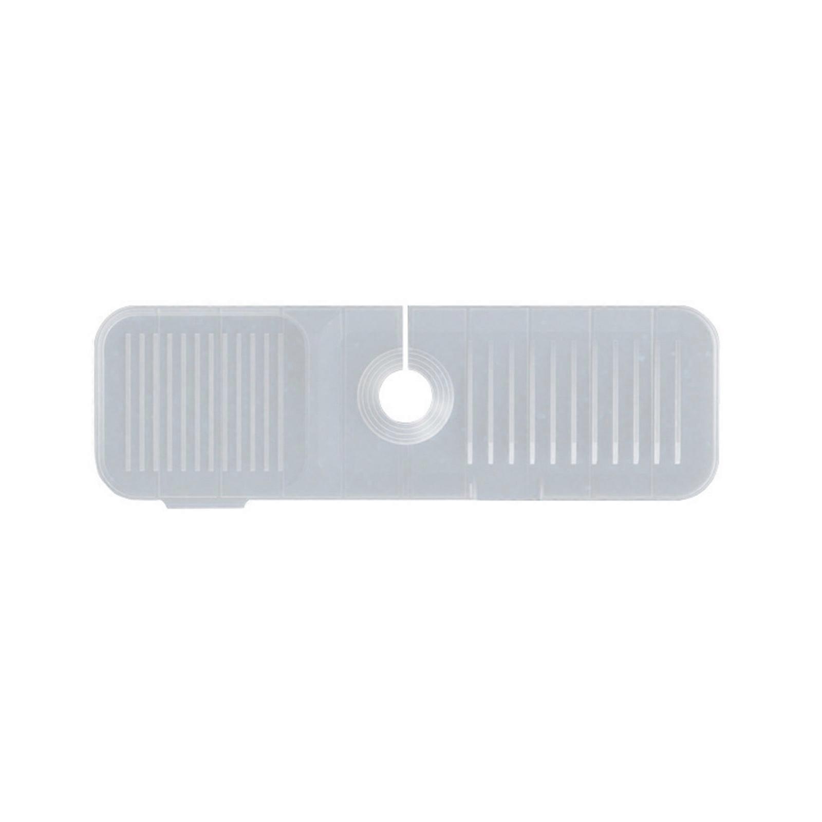 Practical Kitchen Counter Drain Mats Waterproof Splashes Guards With Elevated Storage Platform Water Splashes Guards  Transparent color