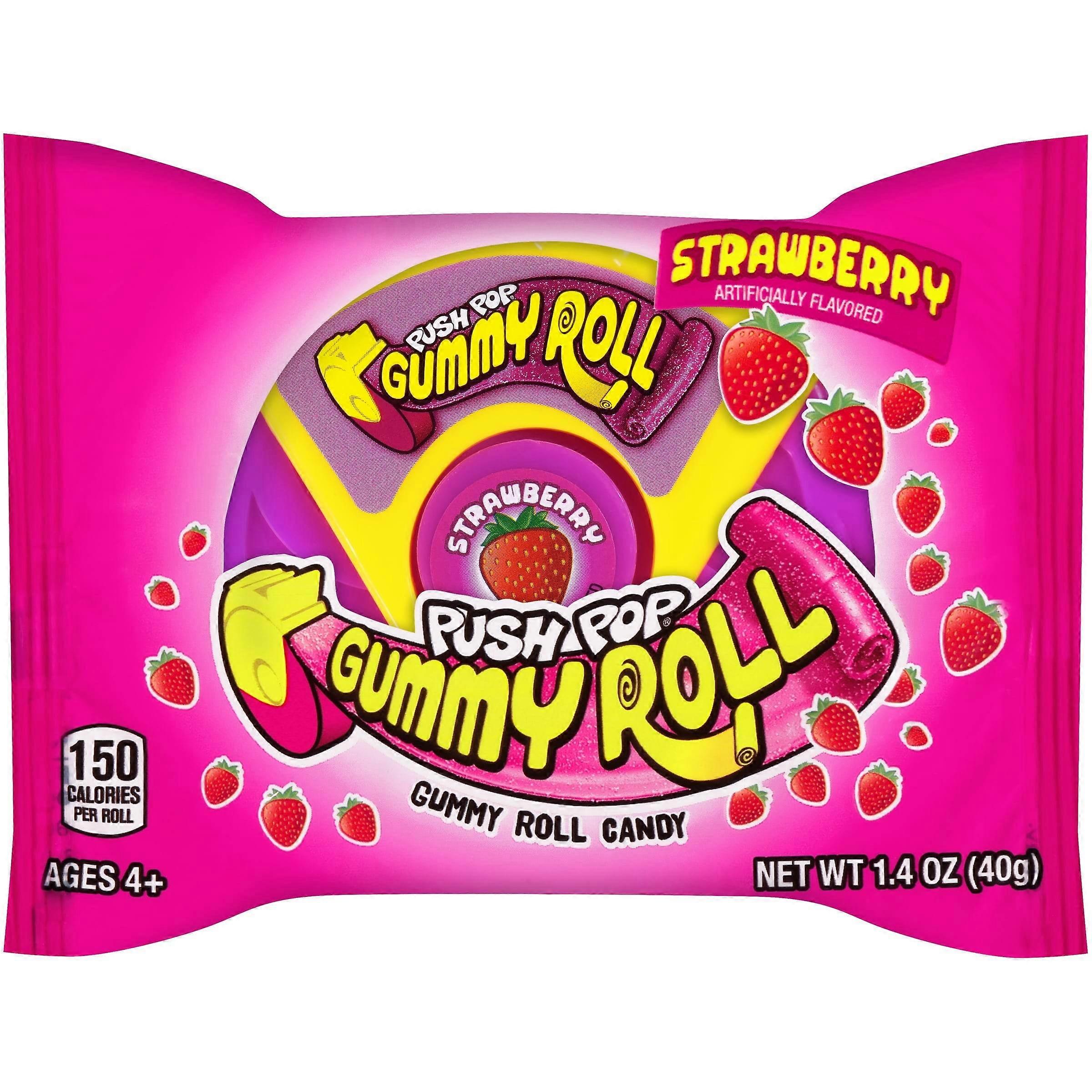 حلوى Push Pop Gummy Roll، الفراولة، 1.4 أونصة