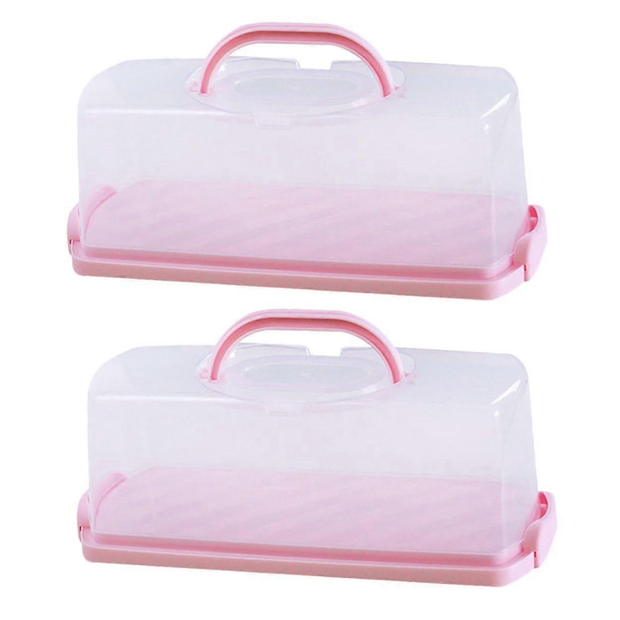 2 Pack Bread Keeper with Clear Lid – Reusable Rectangular Toast Container for Snacks, Pastries, Home, Office, Outdoor