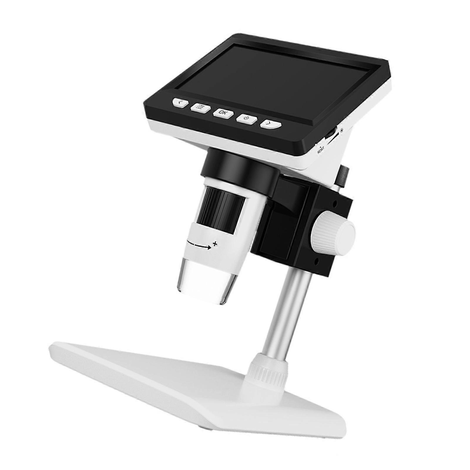 1080P Coin Microscope with Rechargeable Battery and PC Viewing for Soldering and Circuit Board Analysis 4.3Inch 1080P  White