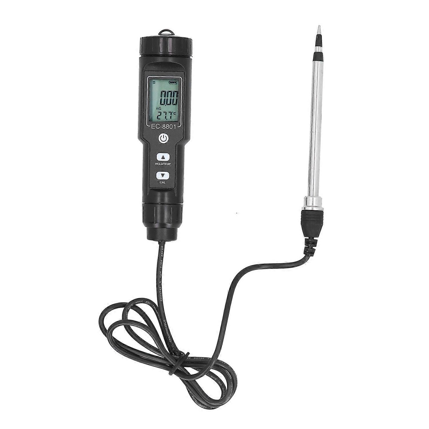 Portable Soil Tester Soil EC Salinity Tester with Probe for Gardening Plants Farming