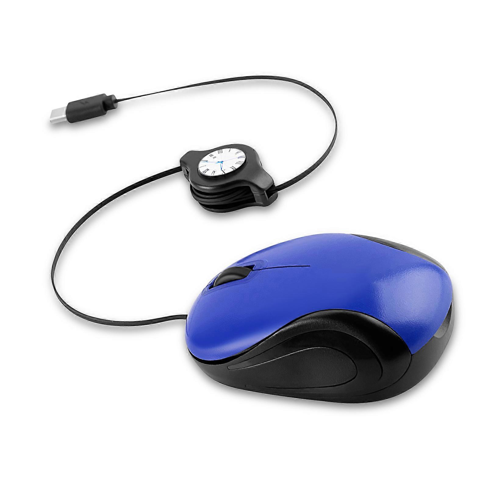 USB C Corded Mouse Retractable Cable Laptops Mouse Corded Mouse Optical Travel Mouse for PC Desktop Notebook Mouse Multicolor