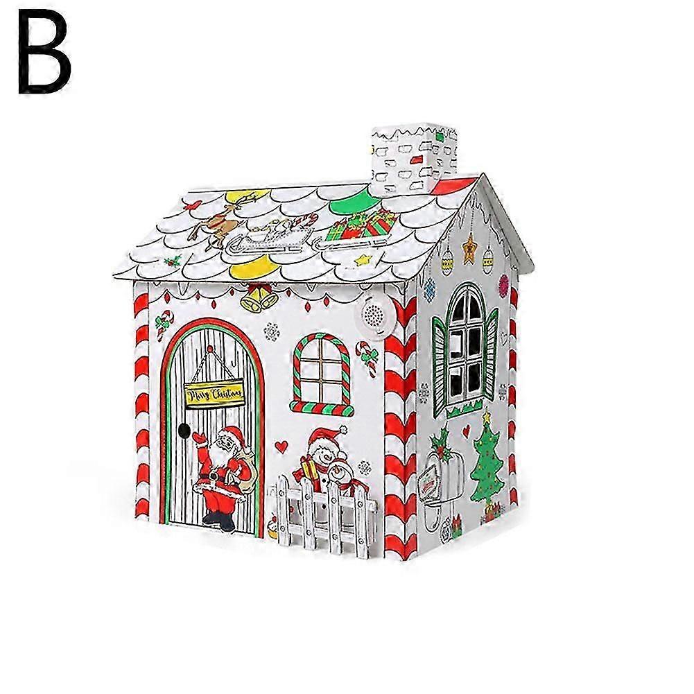 בית ג'ינג'ר גדול מקרטון לצביעה, עשה זאת בעצמך, משחקי יצירה לחג עם סצנות חגיגיות
