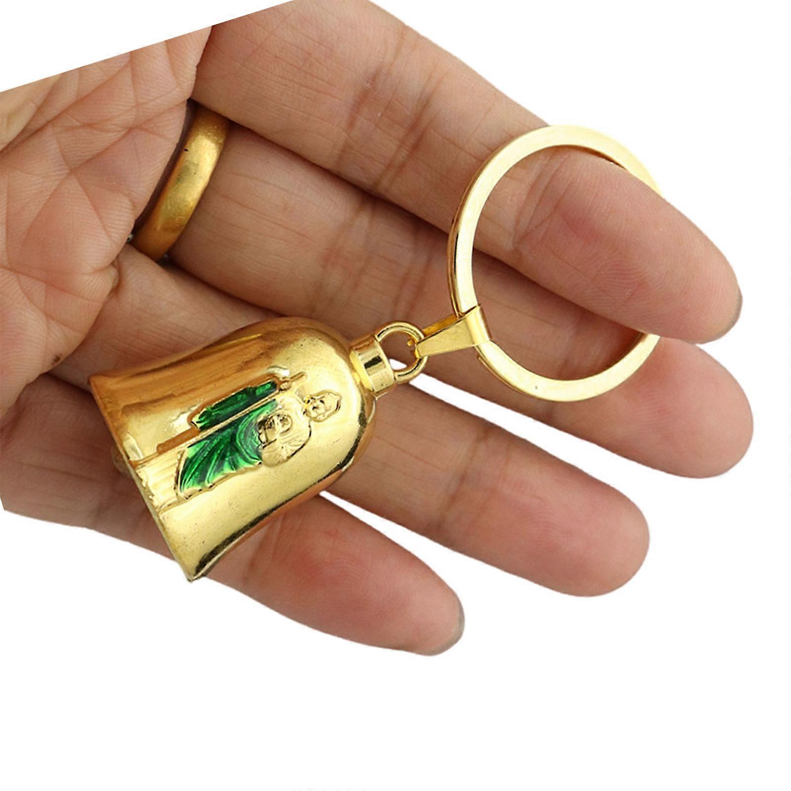 Sturdy Metal Keyring Featuring Small Bell and Multipurpose Designs Multicolor