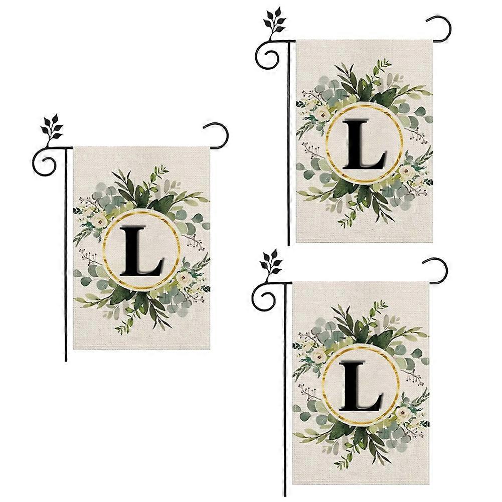 L Linen Garden Flag Double Layer Double Sided Letters