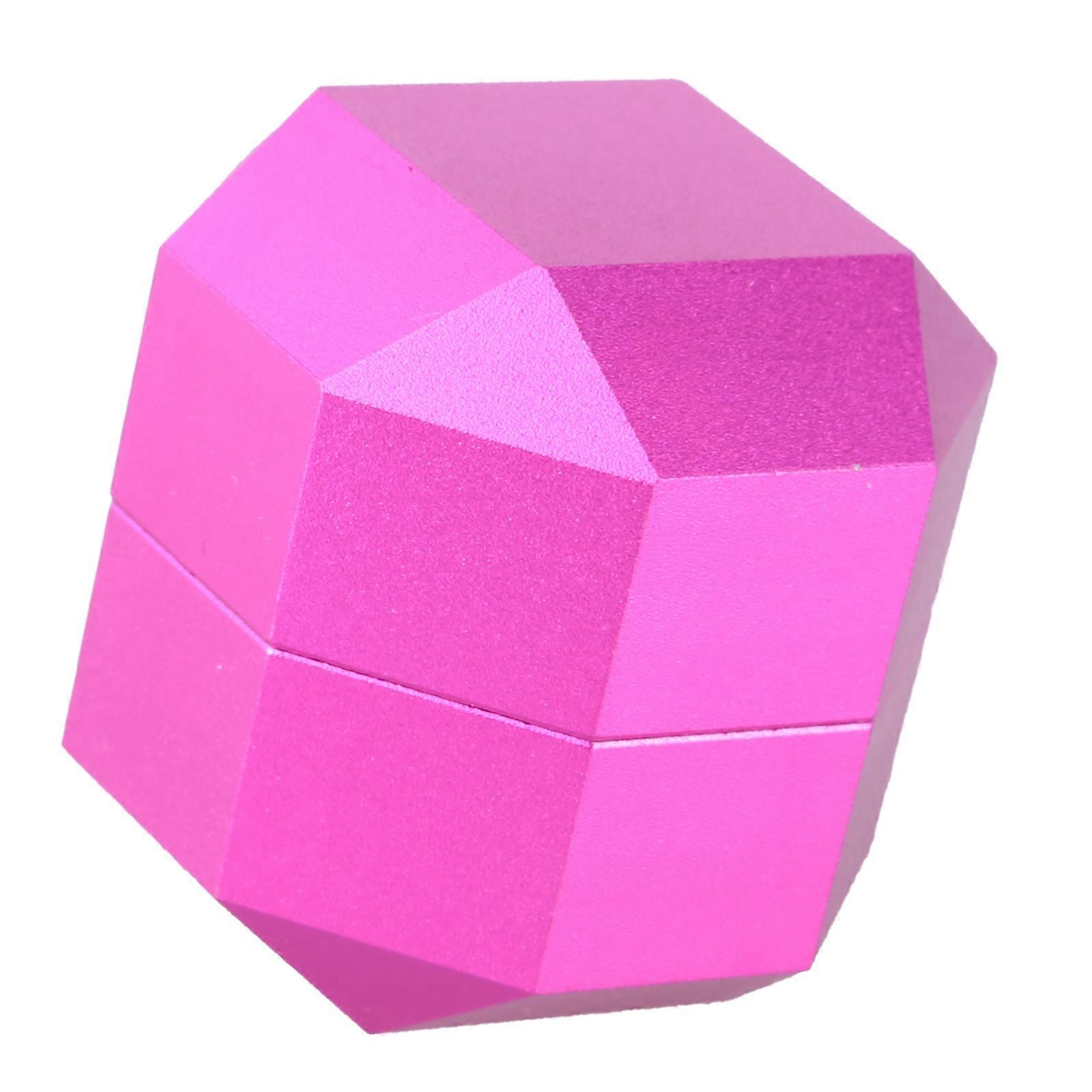 2-Layer Octagonal  Pool Chalks Holder Magnetic Billiard Cue Chalks Holder Pocket Pool Chalks Case for Pool Snooker  Pink