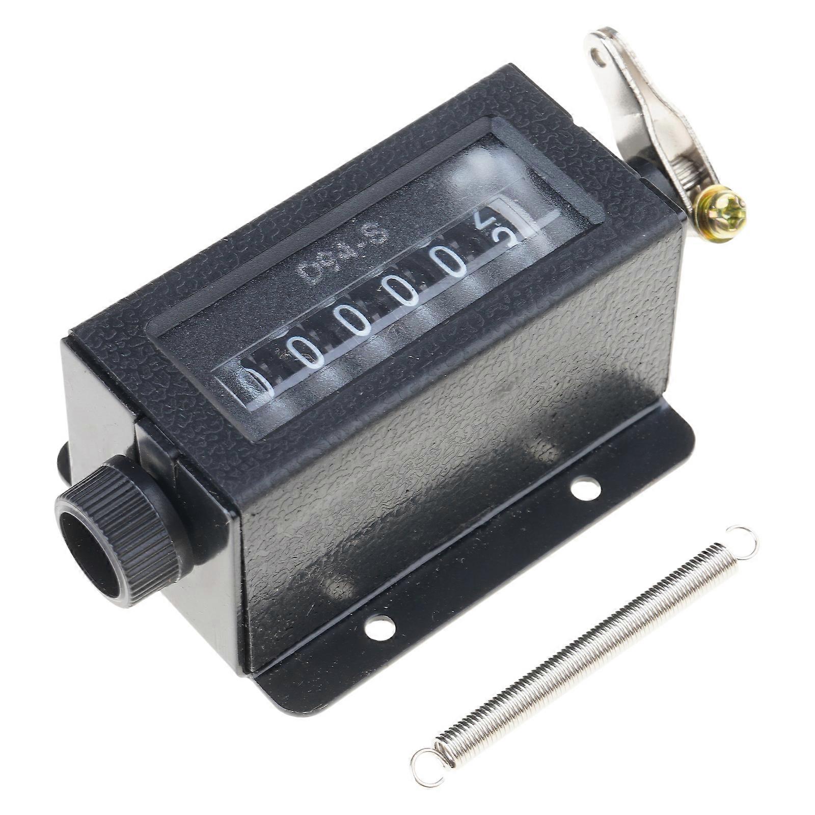 0-999999 6 Digit D94-S Resettable Mechanical Pulling Count Counter  Black