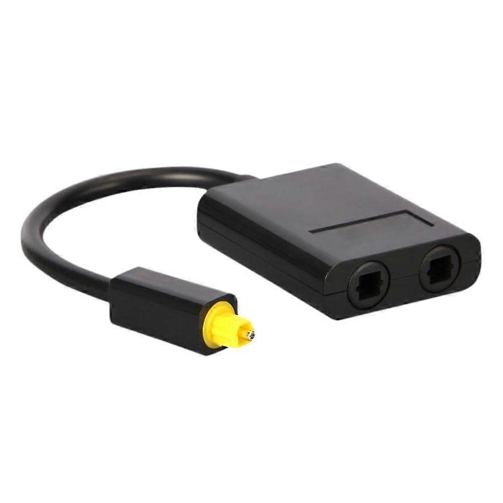 1x2 Digital Optical Audio Splitter One Input to Two Outputs Audio Adapter (Black)