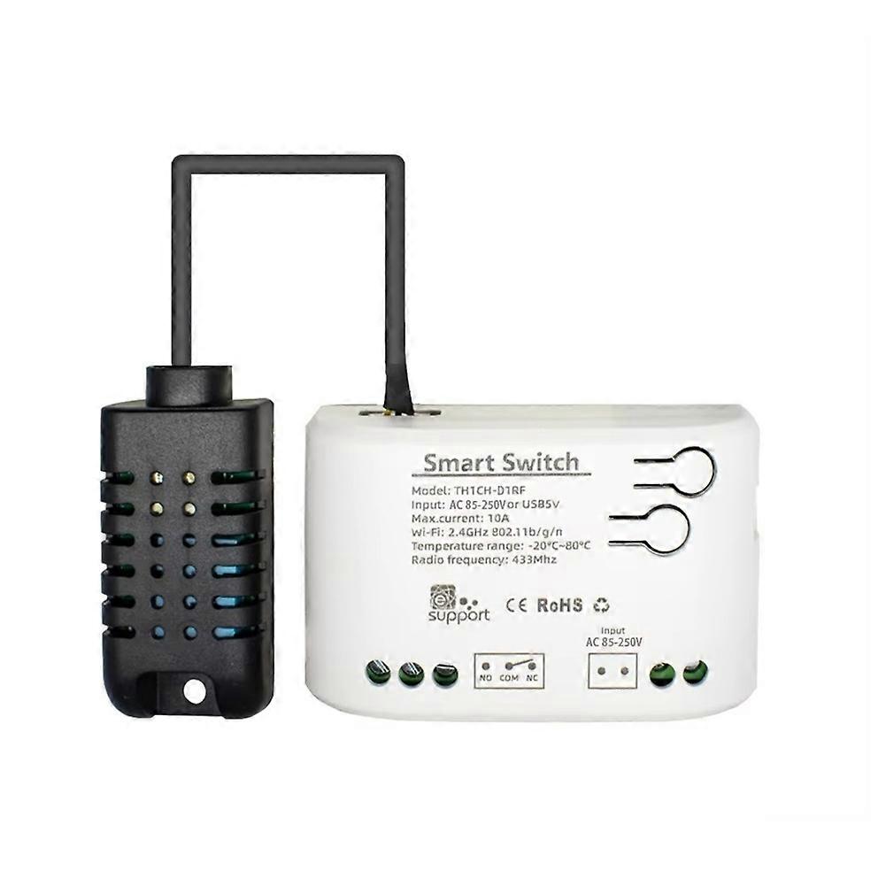 WiFi Smart Temperature Humidity Sensor Monitor Switch Smart Home EWelink APP Control AC 85-250V