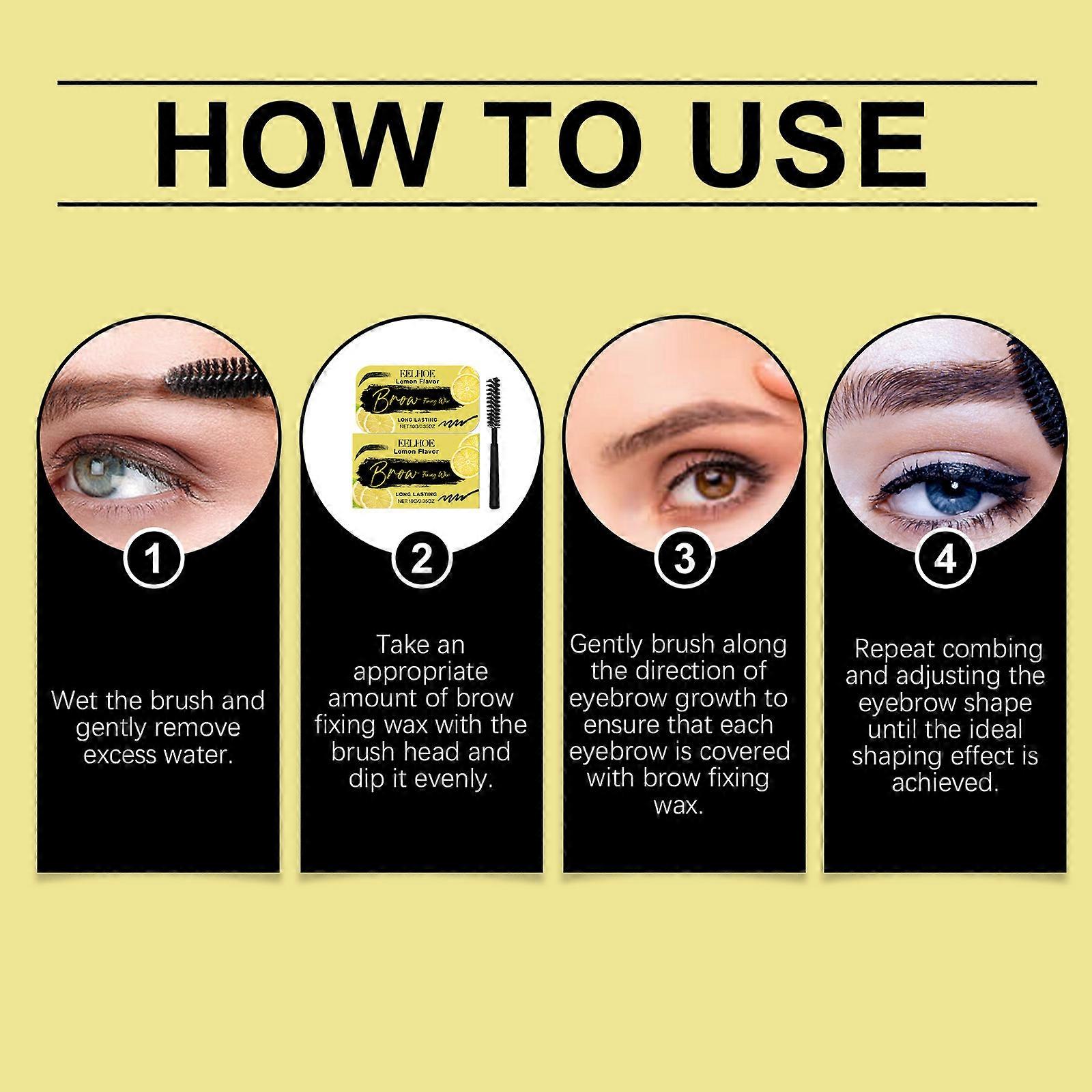 EELHOE Lemon Brow Styling Wax, Eyebrow Care Natural Long-Lasting Beautiful Curl Not Easy To Dye Styling Cream