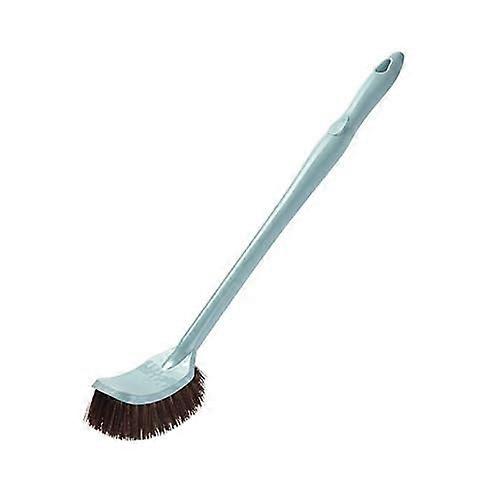 Toilet Brush with Long Handle and DripProof Holder for Deep Bathroom Cleaning (Blue)