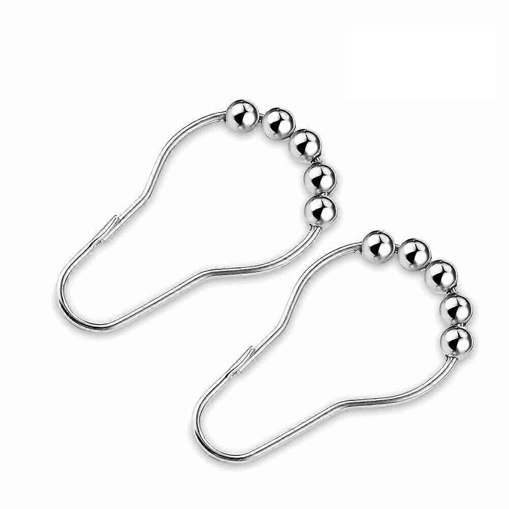 Shower Curtain Hooks Set of 10 Rustproof Metal Rings for Rods and Bathroom Glide