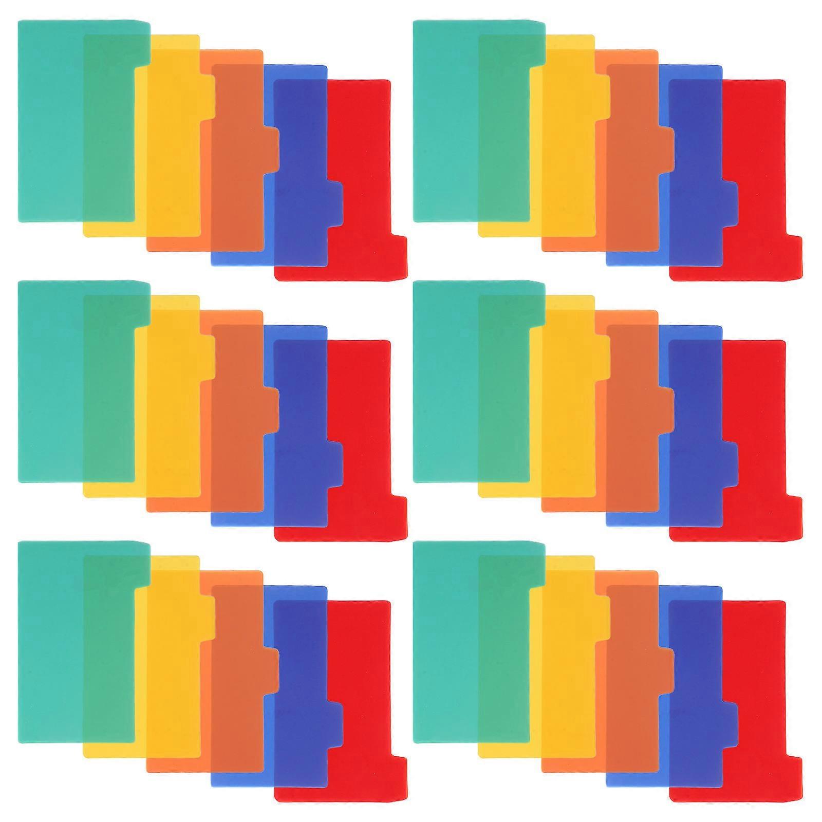 Index Card Dividers with Tabs Organizing Office Supplies Daily Use Compact Design Assorted Color 12.70X7.60X0.05CM 30Set
