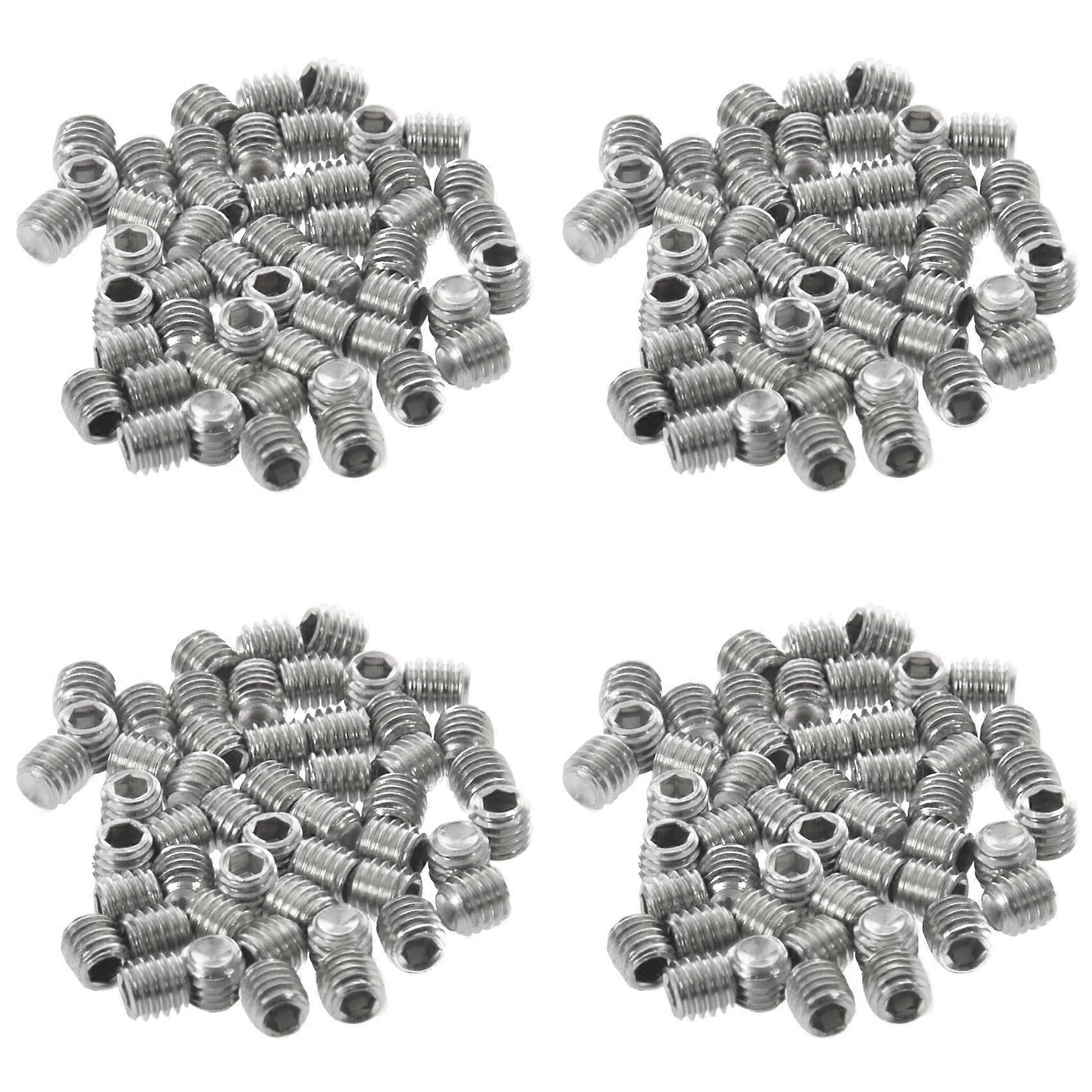 200Pcs M3X3mm Stainless Steel Hex Socket Set Cap Point Grub Screws Silver