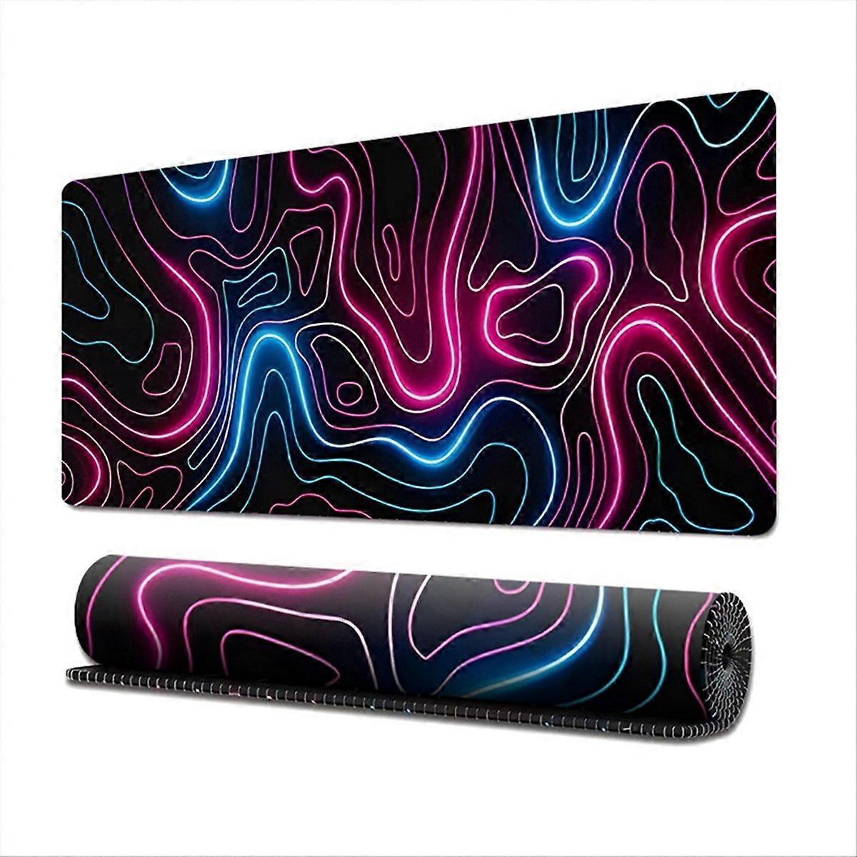 Topographic Contour Extended Big Mousepad, Desk Pad with 3mm Base