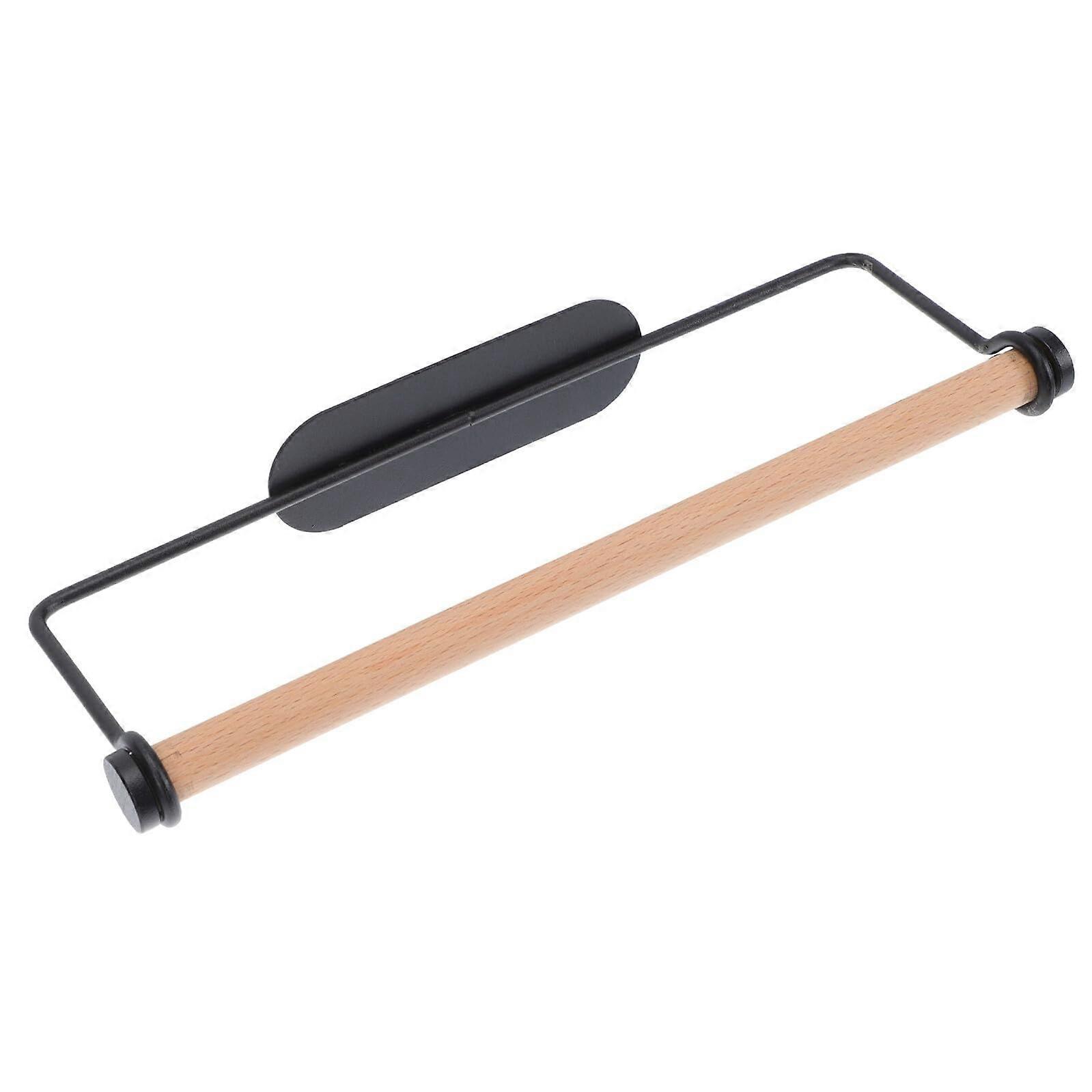 Black Wall Mounted Paper Towel Holder SpaceSaving Bathroom Tissue Rack Modern Design