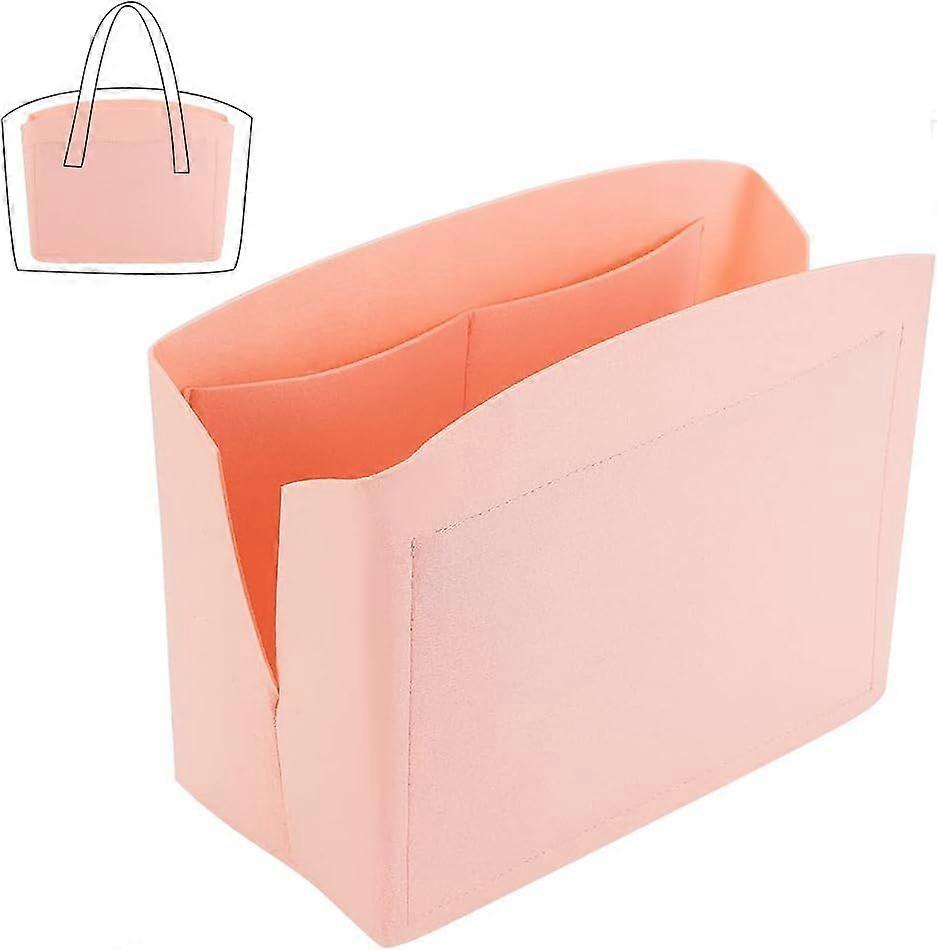 1pc Purse Organizer Insert Large Bag Organizer with Alloy Zipper Pink Felt Handbags Base Shaper Shell-Shaped Bag Organizer Tote Liner Pouch for Tote B