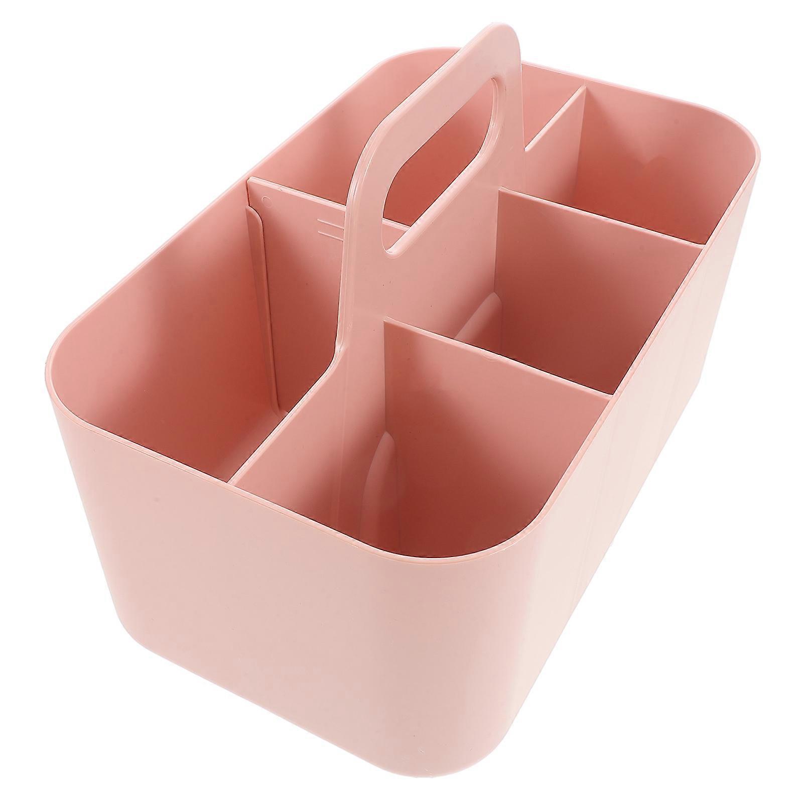 Multi-Functional Desk Organizer Pink for Storage Use with Handle