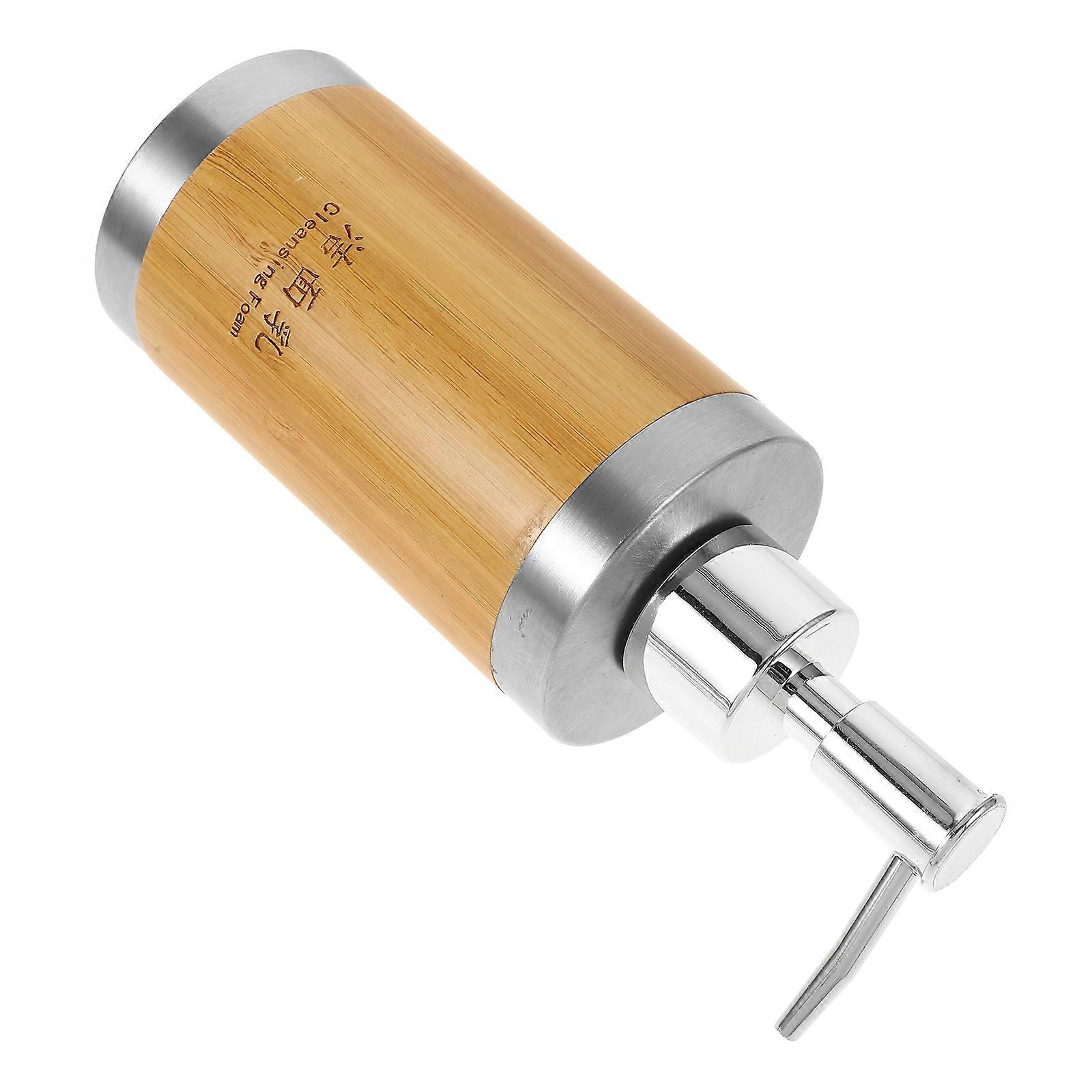 Press Type Lotion Dispenser Bamboo Foam Bottle for Storage