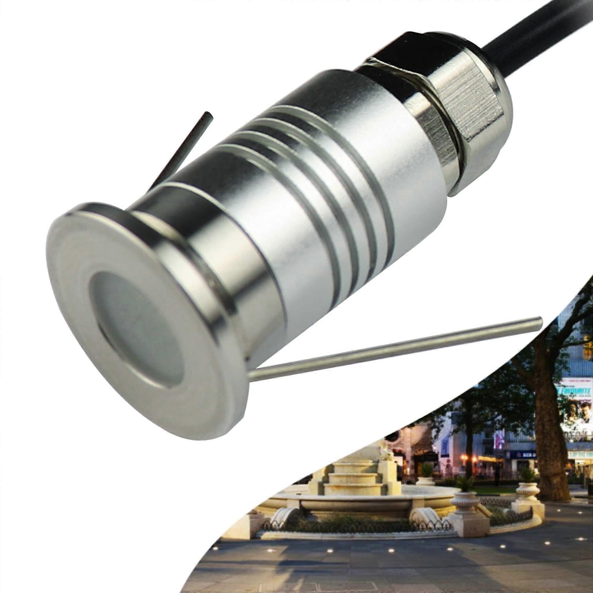 LED Mini InGround Well Light 1W 12V DC 120Degree Beam IP67 Waterproof Recessed Marker Indicator 1 Pack