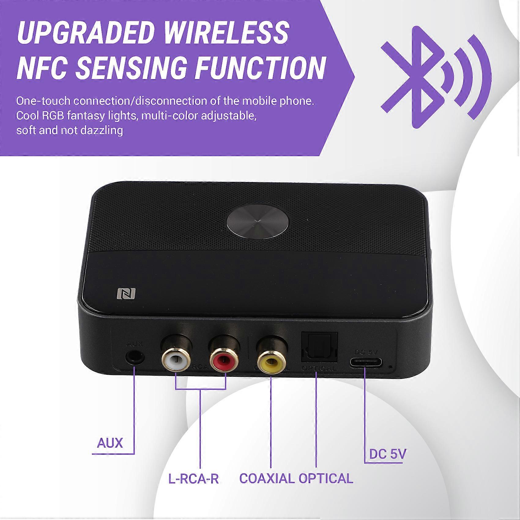 2 in 1NFC Bluetooth 5.3 Receiver and Transmitter 3.5mm Aux Coaxial Optical Digital to Analog Audio Adapter