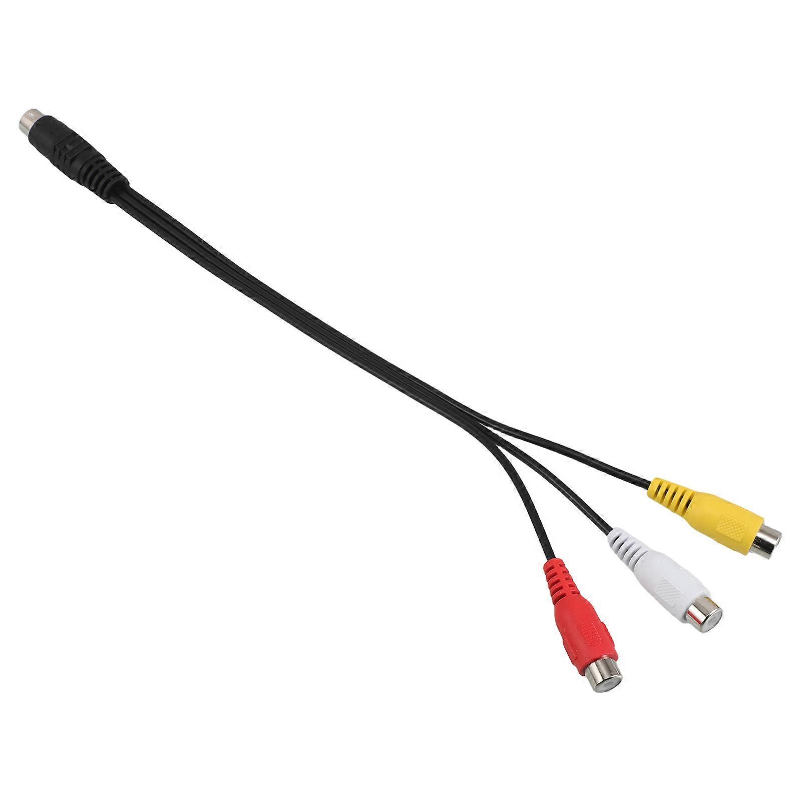 Video Adapter Cable Replacement for Car Use 4 Pin S-Video to 3 Cord