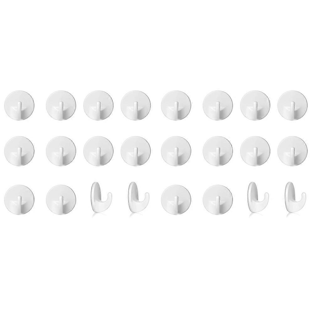 24 Pcs Plastic Hooks Self Adhesive, Sticky Hooks Removable Wall Hooks,Stick on Hooks for Hanging Coat Cloth Towel