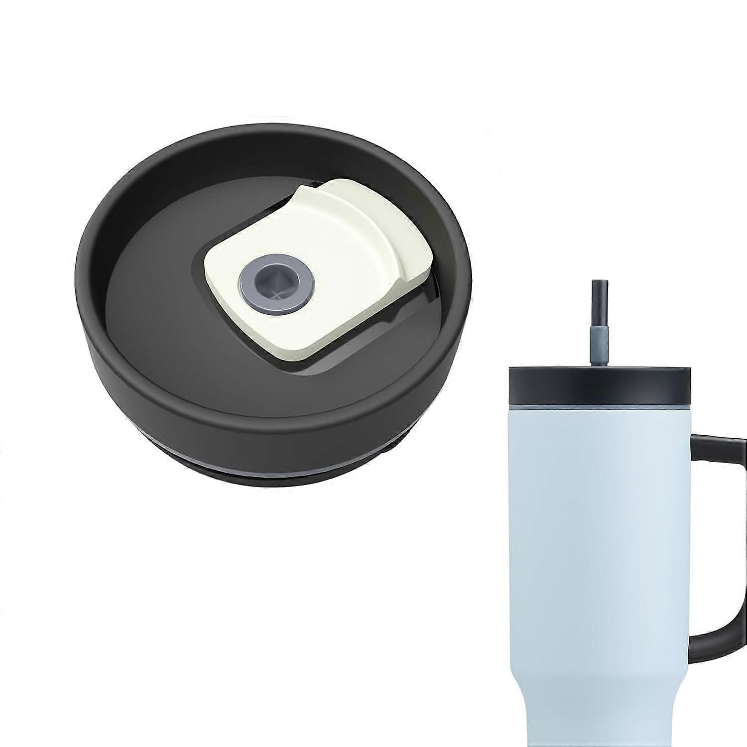 Replacement Lid for Owala 40oz Tumbler with LeakProof Seal Dual Sip Straw and Dust Protection Black White