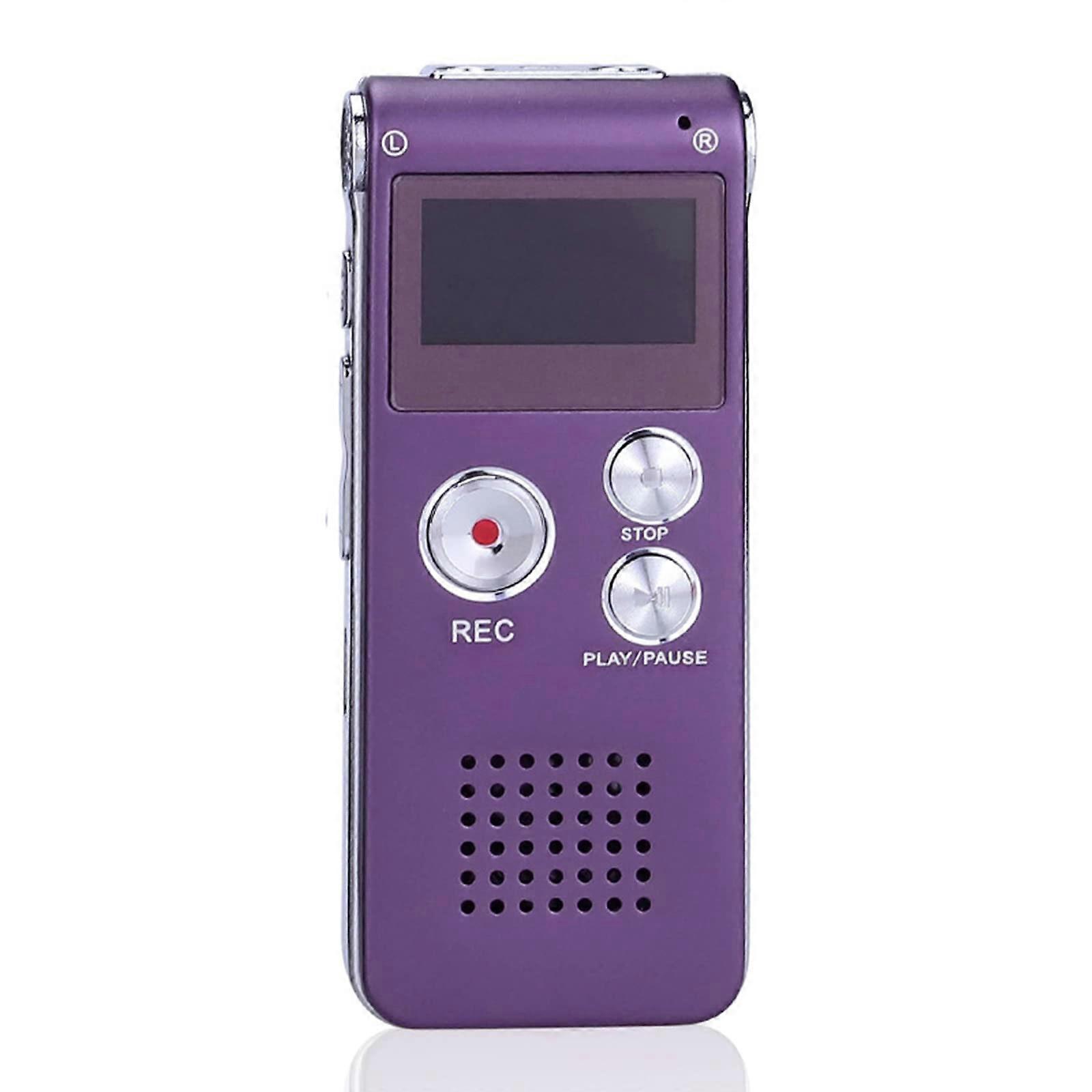 Digital Voice Recorder for Meetings and Lectures, 8GB Portable MP3 Player with A-B Repeat, Microphone and Earphone, Purple