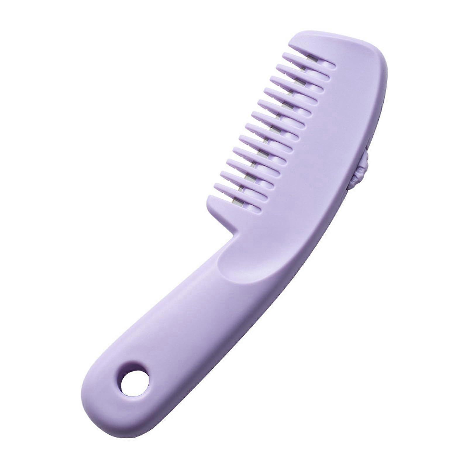 2in1 Hair Thinning Razor Comb with DualSided Blades for Split Ends, Purple