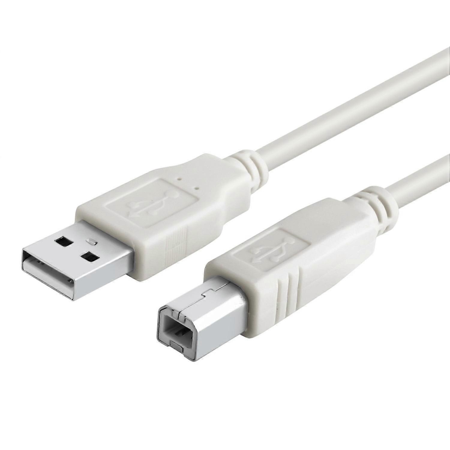6ft USB Cable for HP - Envy 4500 Network-Ready Wireless e-All-in-One Printer - White / Beige