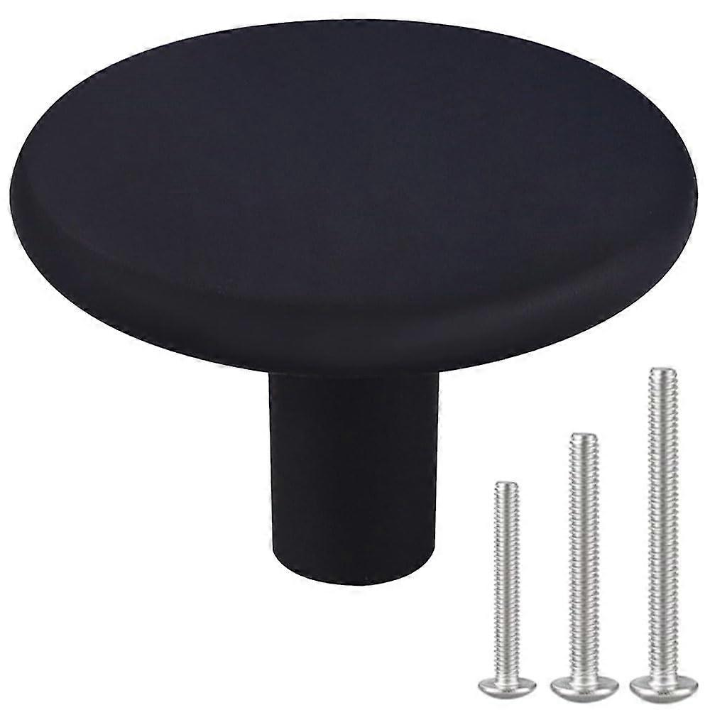 6 Pack Matte Black Cabinet Knobs 1.65 Inch Mushroom Drawer Pulls Rust Resistant for Kitchen
