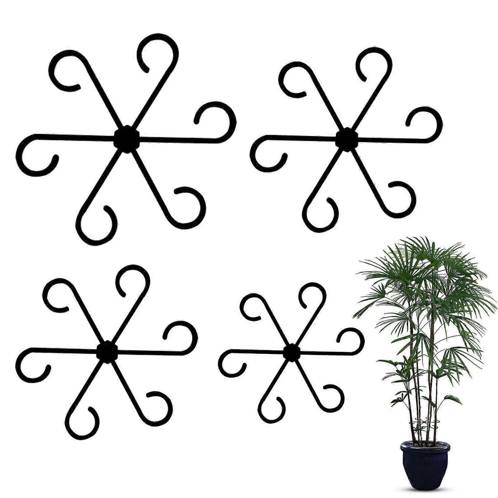 4 Pieces Plant Support Clips for Climbing Stems, Adjustable Reusable Garden Holders, Black