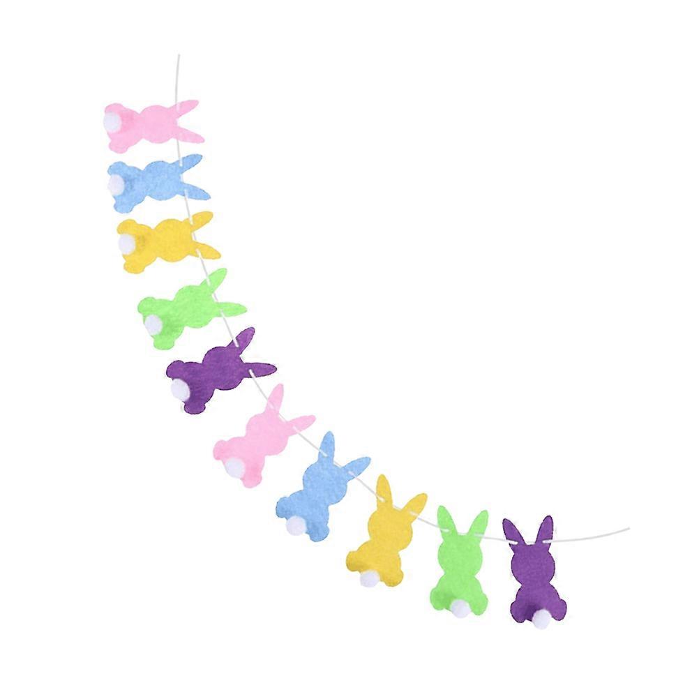 Happy Easter Banner Rustic Style Colored Bunting Decor for Gardens Party Atmosphere Scene Layout 1Set