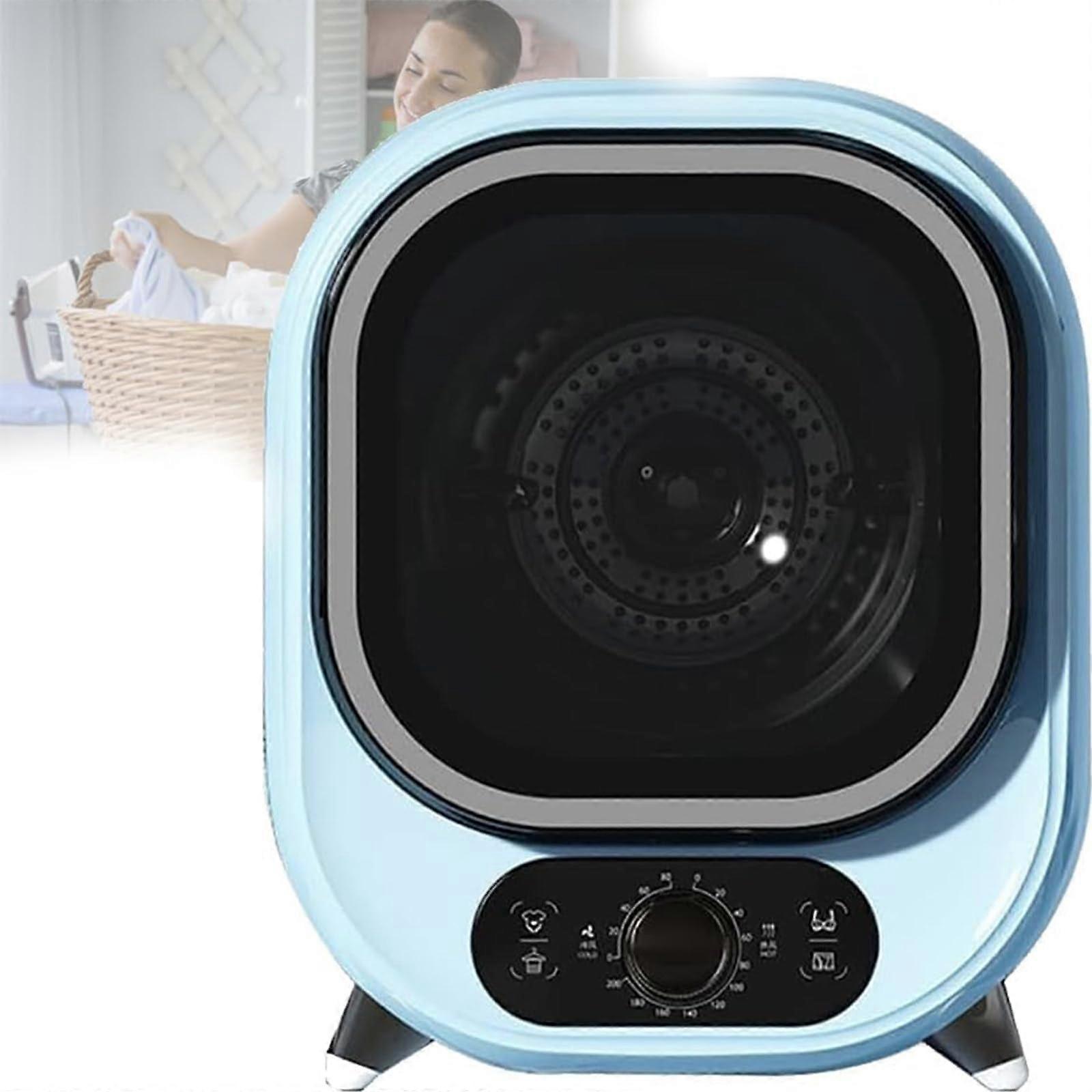 Portable Clothes Dryer with Dual Temperature Control, Blue Light Sterilization, Quiet Stainless Drum