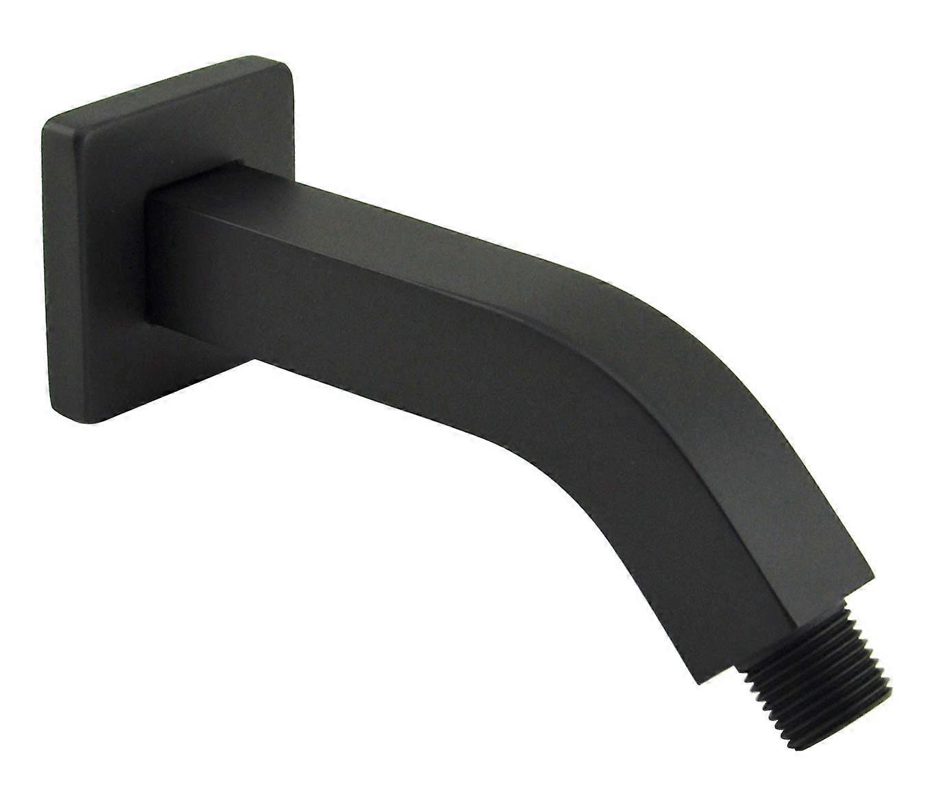 Matte Black Square Shower Arm with Flange, 6 Inch Solid Brass Wall Mount for Rainfall Shower